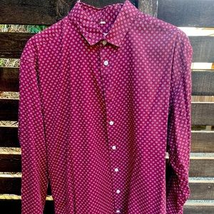 Red retro style Frank and Oak shirt
